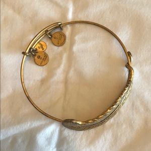 Alex and Ani gold feather bracelet